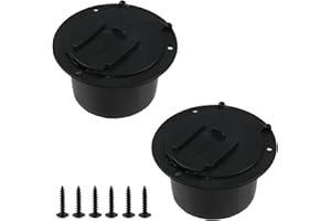 Tsnamay 2Pcs RV Round Electric Cable Hatch for 50 Amp Cords Power Cord Cable Hatch Cover,Black