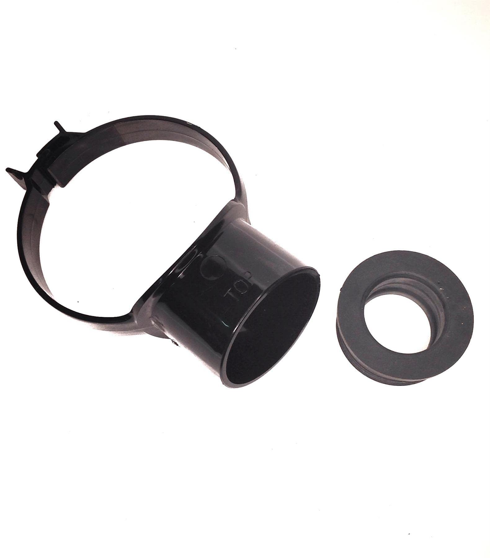 Floplast Soil Pipe Black Strap Boss with 40mm Rubber Boss Adapter
