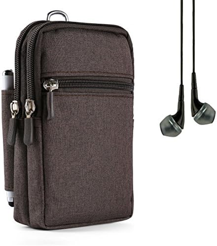 Brown Portable Shock Resistant Travel Pouch Case for Google Pixel 2 XL , LG V30 V20 G6 Stylus Leon 4G K3 K7, Motorola Moto Z Moto E E4