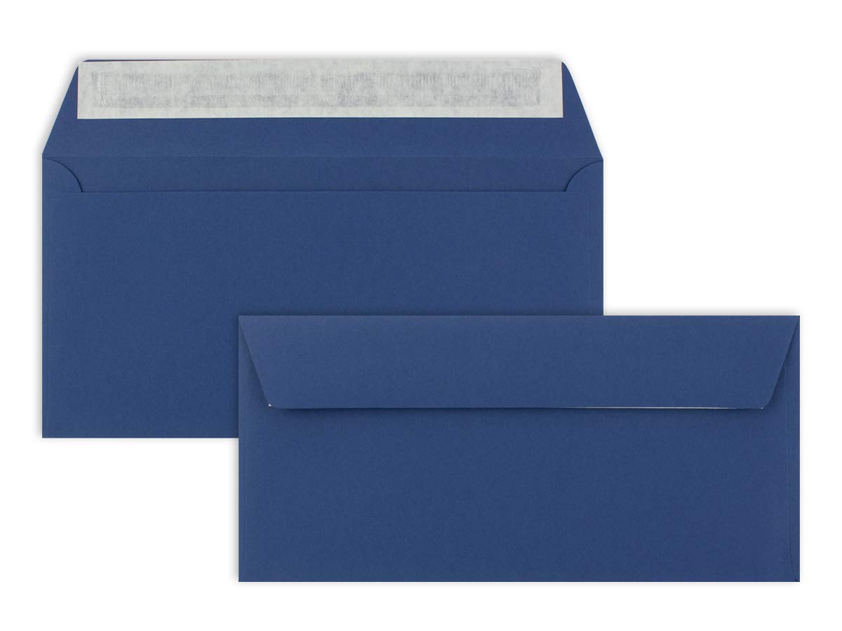 Envelopes DIN Long â€“ Dark Blue â€“ 110 g/m²; 220 x 110 mm â€“ Very Stable â€“ Self-Adhesive â€“ Quality Brand: Neuser Colourful dl Midnight Blue