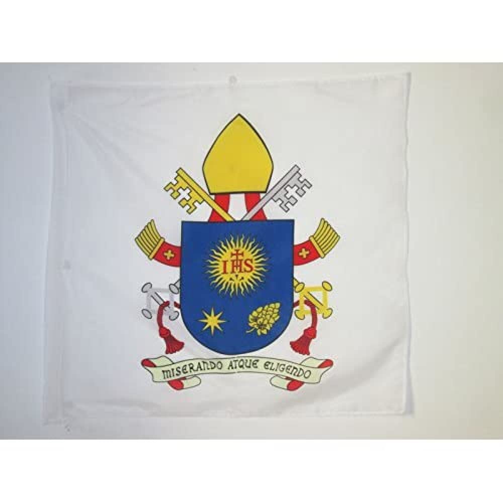 AZ FLAG - Pope Francis Coat of Arms Flag - 3x3 Ft - 100% Polyester vatican Banner with Sleeve - Fade Resistant - Vivid Colors - 3' x 3' Feet - 90x90 Cm