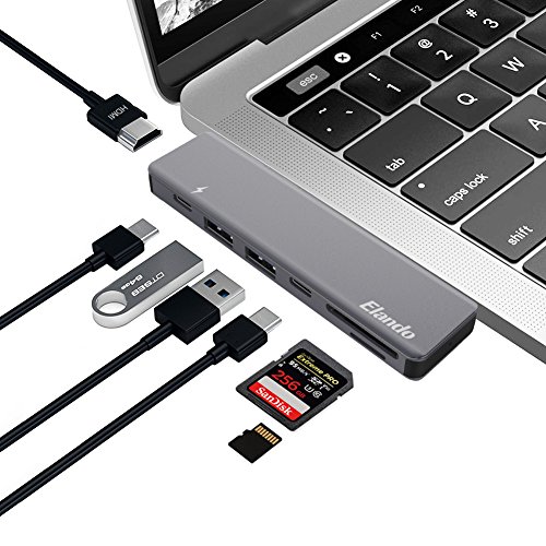 Elando usb c hub, aluminum type-c hub adapter dongle fo…