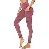 PERSIT Women's Mesh Yoga Pants with 2 Pockets, Non See-Through High Waist Tummy Control 4 Way Stretch Leggings