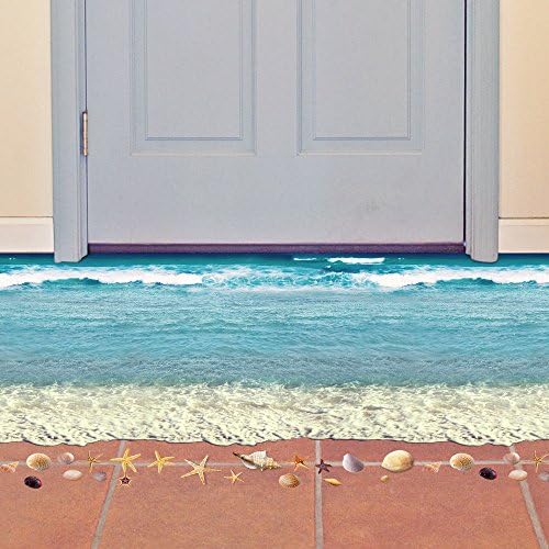 QUIBBBB 3D anti slip floor kitchen living room bathroom bedroom floor tile sticker waterproof self-adhesive stickers stickers, affixed to the film, the sea,Sea 1