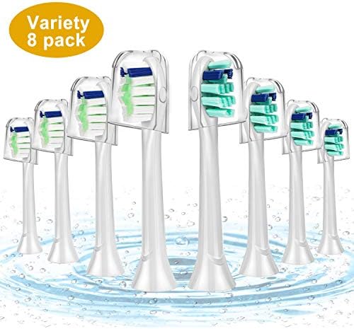 Eliubing Replacement Toothbrush Heads Compatible with Philips Sonicare 2 Series,3 Series,Protectiveclean,Essence+,Diamondclean,HealthyWhite/+,Flexcare/+ Electric Toothbrush(8 Variety Pack)