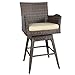 Best Choice Products Outdoor All-Weather PE Wicker 360-Degree Counter-Height Swivel Bar Stool Patio Furniture for Deck, Pool w/Plush Cushion, Backrest, Ergonomic Armrests, and Footrest