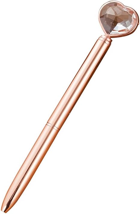 Diamond Ballpoint Pen, HOBYER 1 Pcs Bling Metal Handwriting Pen with Diamond Top Beautiful Bling Pen for Office School Desk Accessories