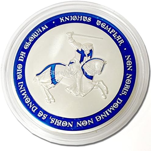 Commemorative Knights Templar Cross Masonic Mason New 2015 Blue Silver Plated Coin Freemason