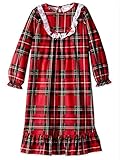 Komar Kids Girls Traditional Holiday Christmas Plaid Nightgown Pajamas (X-Small / 4-5, Girls Red)