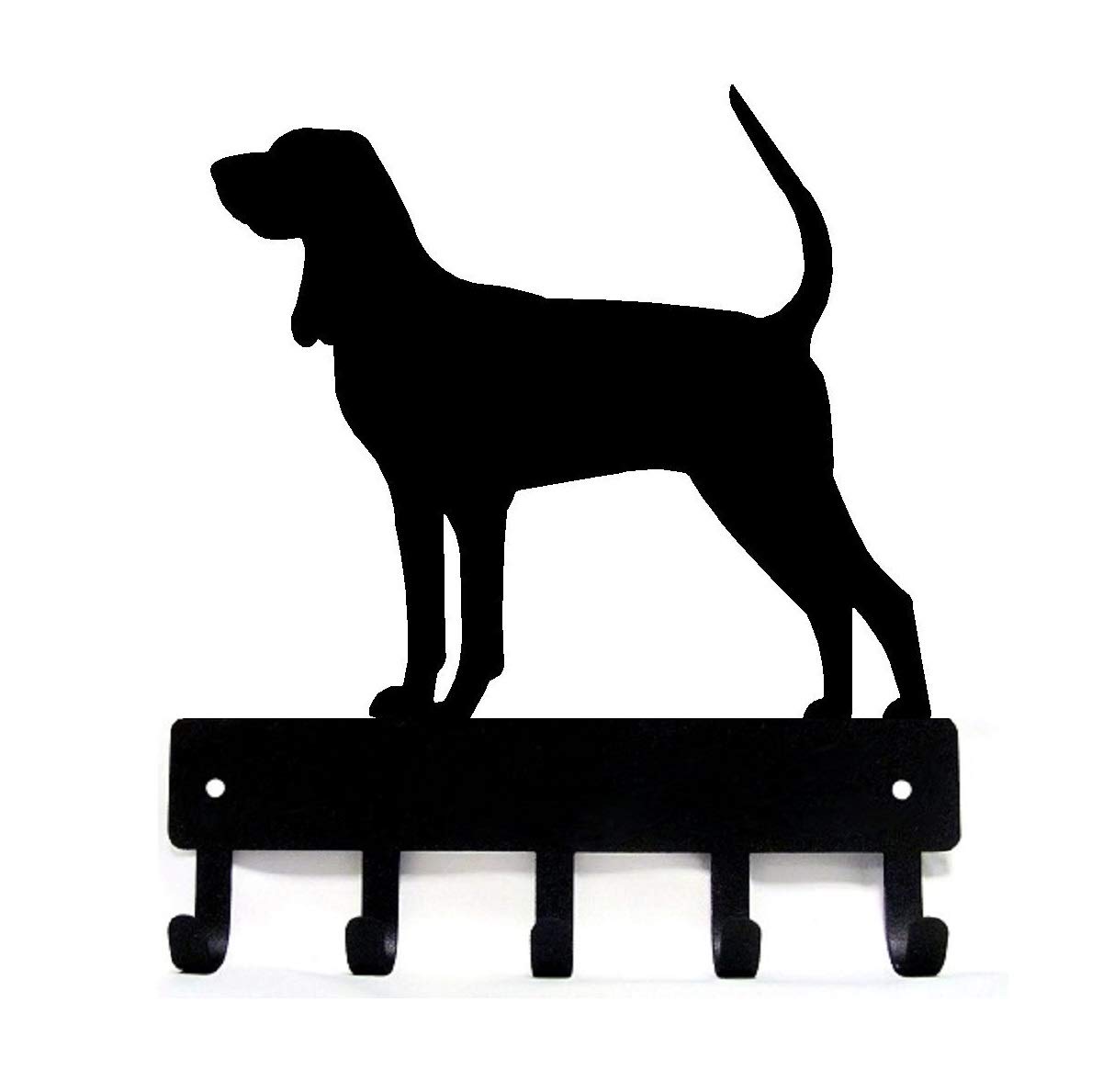 The Metal Peddler Coonhound Dog - Key Holder for Wall - Small 6 inch Wide - Made in USA; Home Organization; Foyer, Hallway, Office