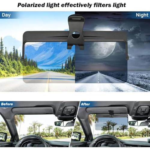 Sun Visor Extender For Cars, Uv400 Car Sun Visor Extension With Polycarbonate Lens And Side Sunshade, Protect From Glare, Uv Rays, Snow Blindness For Safe Driving, Universal For Car, Suv (A)
