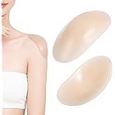 Aysatogc 1 Pair Silicone Shoulder Pads for Women Clothing, Anti-Slip Shoulders Reusable Push-Up Pads Enhancers Invisible Breathable for a and Stylish Look Nude