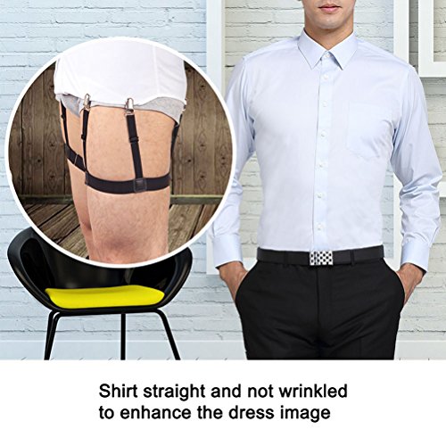 Jelinda® Mens Dress Shirt Stays Leg Thigh Suspender Garters Keep Shirt