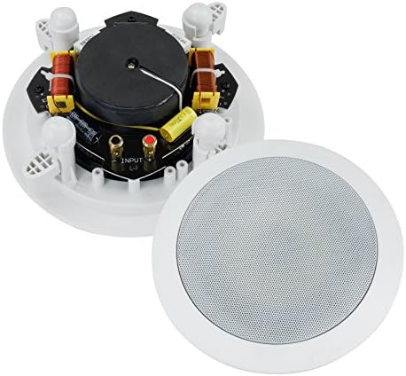 Dual 5-Inch In-wall/In-Ceiling 2-Way Stereo Sound Speaker With 1" Silk Dome Tweeter And Crossover Network(Sold as Pair)