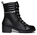 Moto Lace Up Combat Bootie Ð WomenÕs Pull on Casual Military Ankle Boot