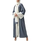 PolyJolly Embroidery Jalabiya Chiffon Abaya Dress for Women Dubai Sadui Muslim Eid Clothes