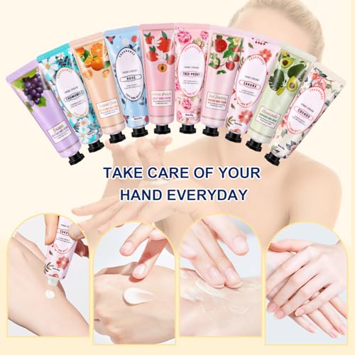 Small Hand Cream Gifts for Women - 40 Tubes of 30 ml, 10 Fragrances, Creams for Normal Hands to Dry Hands, Ideal as Guest Gifts, Wedding, Christmas