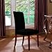 CHUNYI Jacquard Polyester Spandex Small Checks Dining Chair Covers Solid Slipcovers (2Piece, Black)