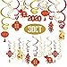 2024 Chinese New Year Decorations-Hanging Swirls Decorations for Year of the Dragon and Lunar New Year(30 Pieces)