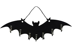 Bat Wall Hook - Gothic Wooden Key Rack | Decorative Space Saving Hanger Organizer for Holiday Decor Closet Bathroom Dorm Entr