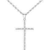 U7 Cross Necklace for Women,Silver/14K Gold Large or Small Cross Necklaces with CZ Diamond,Faith Birthday/Christmas Gift for Her Women Mother Daughter Grandmother