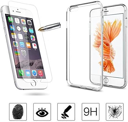 iPhone 7 Plus Clear Case with Screen Protector Glass – Rhino Ops Protection Kit Bundle – Slim Transparent Shock Absorption Case and Crystal Clear Tempered Glass for Apple iPhone 7 &amp; 6 Plus (2016)