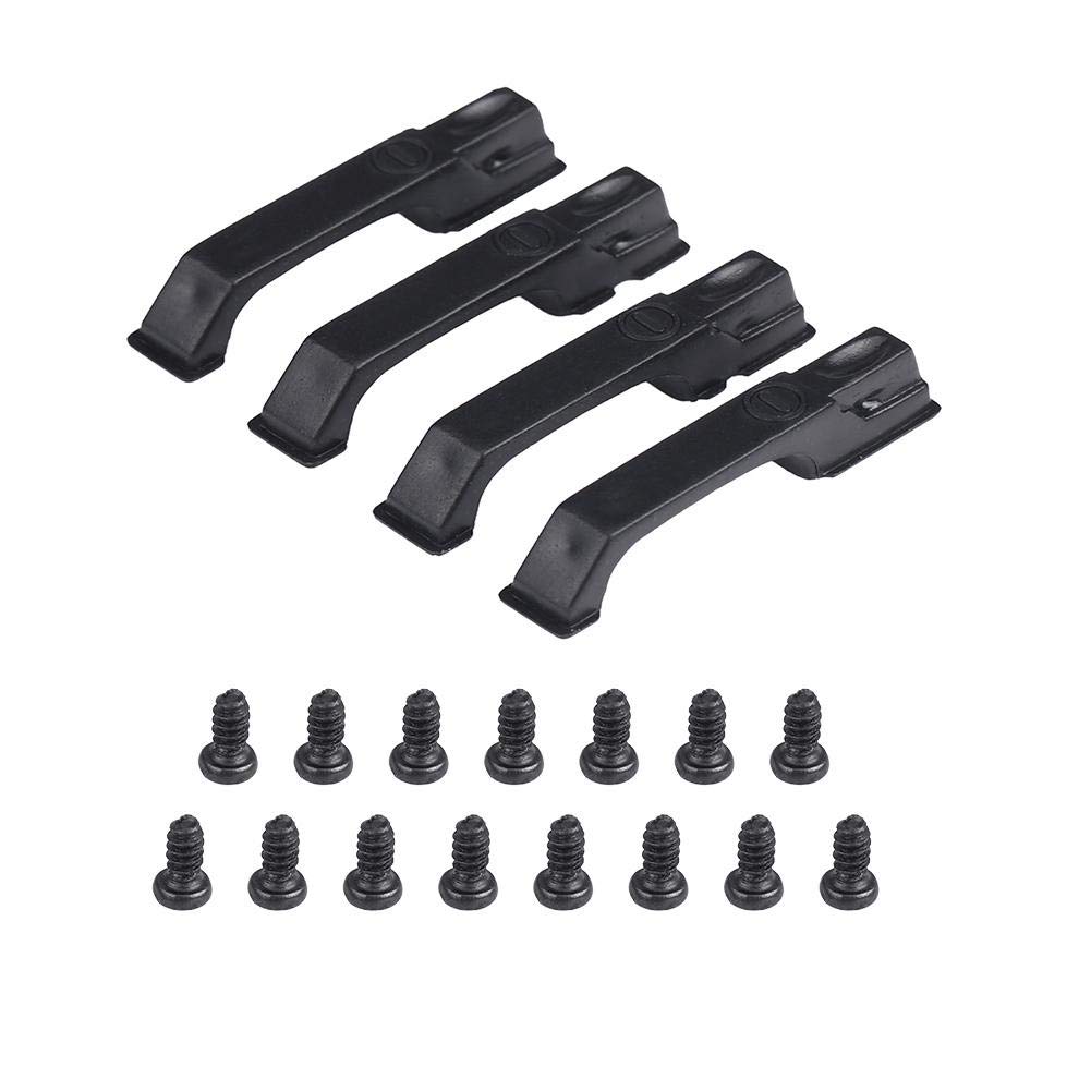 4Pcs RC Car Door Handles, Plastic Simulation Door Handles with Screws for D90 Axial SCX10 1/10 RC Crawler Car(Black)