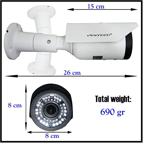 VENTECH HD 1200TVL ((42 IR LED)) Awesome Quality Video CCTV cmos 1.3mp Bullet Camera Home Security Day/Night Infrared 42IR Night Vision Indoor Varifocal 2.8mm-12mm