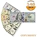 XDOWMO 140Pcs Prop Money Play Money Game Realistic Paper Money Full Print 2 Sided for Kids, Students, Movie, Pranks, Birthday Party, Play Board Games, Photography