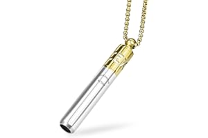 Milumber 417 Hz Breathing Necklace, Meditation Tool, Quit Smoking Necklace, with Diffuser, Anxiety and Stress Relief Through Breath Frequency Sound Therapy and Aromatherapy, Gold
