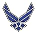4 Pack US Air Force USAF United States Patriotic USA Military Emblem Auto Decal Bumper Sticker Vinyl Decal For Car Truck Van RV SUV Boat Fighter Jet Window Support USA Military (Logo)