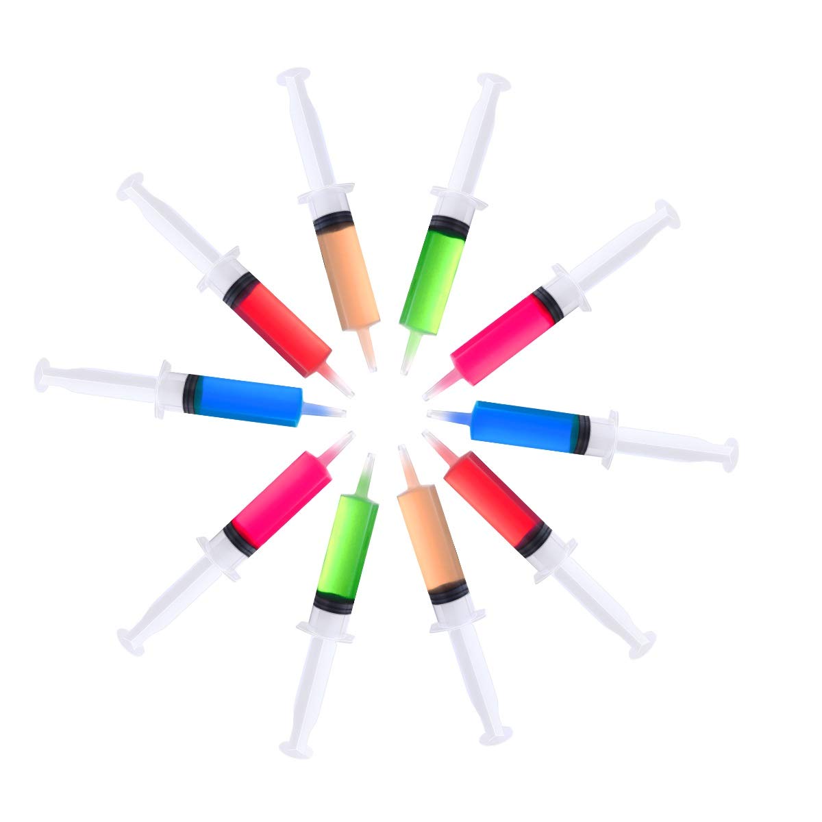 BESTONZON 25 Pack Reusable Large Novelty Jello Shot Syringes Set, 2 OZ Party Syringes with 30 Caps, Durable for Parties