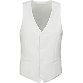 Zoushen Men's Suit Vest Business Formal Dress Vests for Men Solid Color Casual Wedding Tuxedo Waistcoat