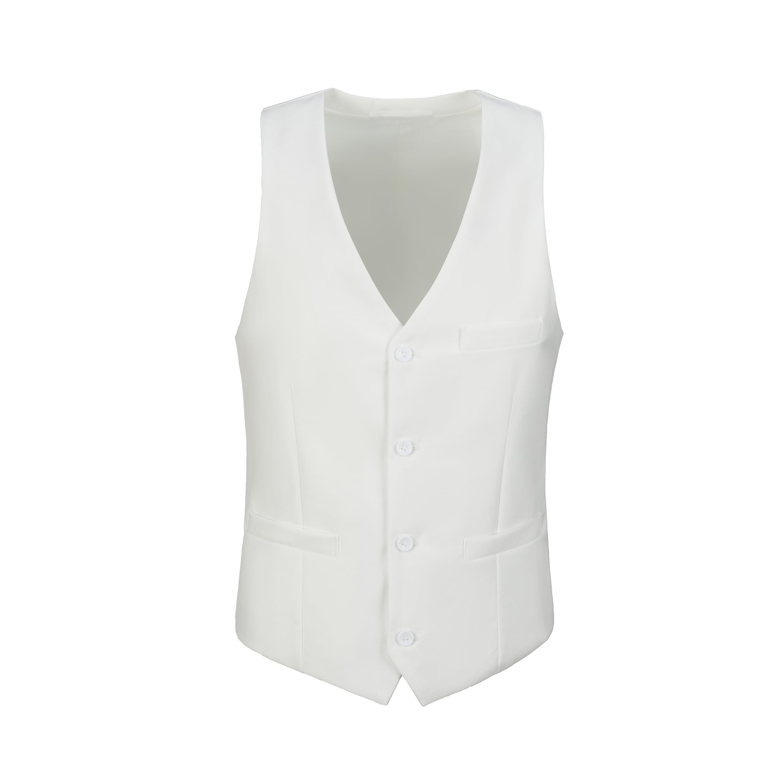 Photo 1 of ***ITEM CORRECT****Zoushen Mens Formal Suit Vest Slim Fit Ivory V Neck 3 Pockets Wedding Party Waistcoat L