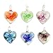 BodyJ4You Glass Necklace Lot Heart Floral Glow in the Dark Pendant 6 Pieces