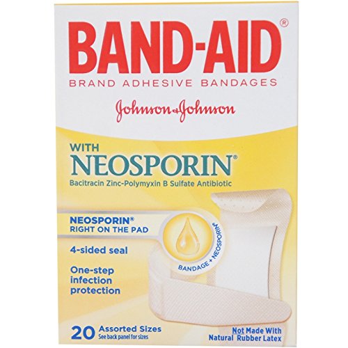 Band-Aid Brand Adhesive Bandages Plus Antibiotic Ointment, Assorted Sizes, 20 Count