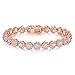 Bamoer Mother's Day Gift Luxury Ros(White) Gold Plated Bracelet with Sparkling White Cubic Zirconia Stones for Women