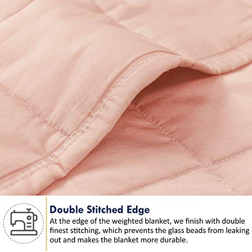 Kids Weighted Blanket (10 lbs, 41"x60", Blush Pink) Cooling Heavy