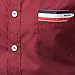 Mada Mens Casual Short Sleeve Dress Shirt Solid Color Slim Fit Shirts  Wine Red,Asian XX-Large/US Medium