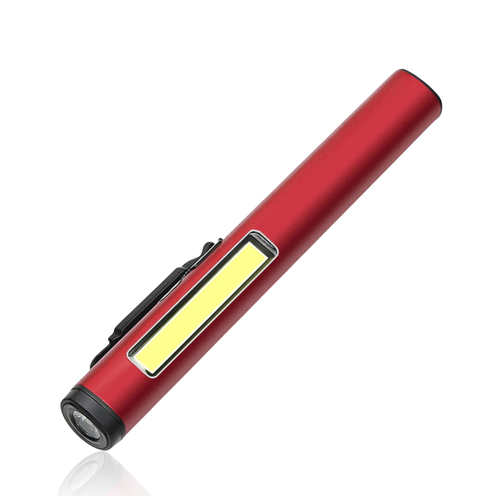 flintronic 1PC Mini Torch, USB Rechargeable Flashlight, Pocket Pen Torch Light Flashlight, with Pocket Clip, Super Bright, Waterproof,for Inspection, Workshop, Repair, Hiking, Red