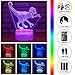 YeeSeeJee Dinosaur Toys Night Lights for Kids with 16 Colors Adjustable Remote & 7 Colors Dimmable Touch Velociraptor Dinosaur Gifts for Boys Age 2 3 4 5 6 7 8 Year Old Boy Gifts (Velociraptor 16CW)