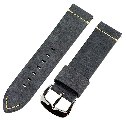 Clockwork Synergy Dapper Collection - 22mm Midnight Blue Suede Leather Watch Band