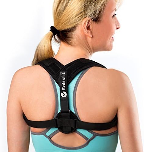 PREMIUM Back Posture Corrector for Women and Men, with Improved Material for Comfort and Durability. Longer Straps to Easily Clasp Brace By Yourself. Includes Carry Bag