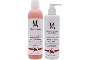 Warren London 8oz Butter Combo - Premium Dog Shampoo & Conditioner - Exfoliating Wash with Fragrant Leave in Conditioner - Pom & Fig w/Pom & Acai