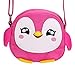 Hipiwe Kids Crossbody Purse Shoulder Bag Mini Cute Little Girls Purses Bags Cartoon Animal Preschool Messenger Handbag for Children Toddler Baby Girls (Pink Penguin)