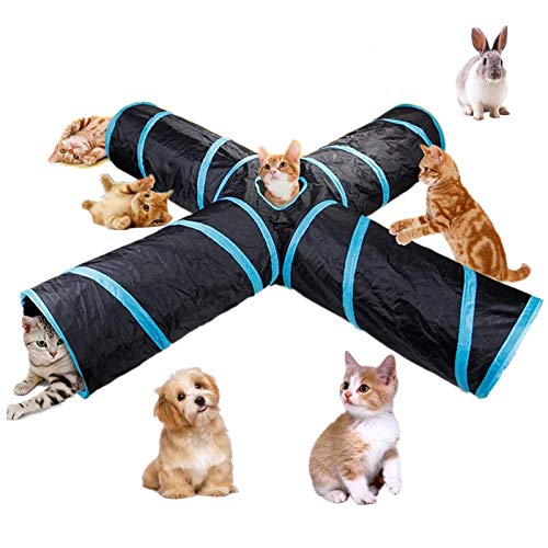 beststar 4 Way Cat Tunnel, Large Indoor Outdoor Collapsible Pet Toy
