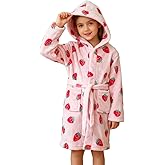 DNggAND Boys Girls Bathrobes,Toddler Boy Girl Robes,Children's Plush Soft Coral Fleece Hooded Pajamas Sleepwear for Kids