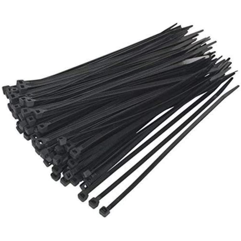 Merriway BH07033 (100 Pcs) Cable Ties 250 x 7.6 mm (10 Inch x 5/16 Inch) Black - Pack of 100 Pieces