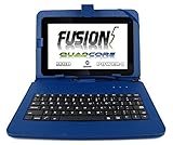 DURAGADGET Premium Quality 10.1-inch Faux Leather Micro USB 2.0 Tablet Keyboard Case in Blue for the FUSION5 XTRA POWER4 Tablet PC