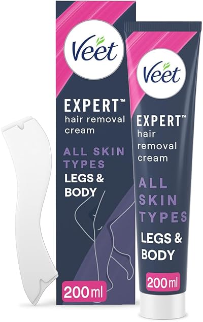 Veet Expert Hair Removal Cream 200ml with Spatula All Skin Types Legs Body